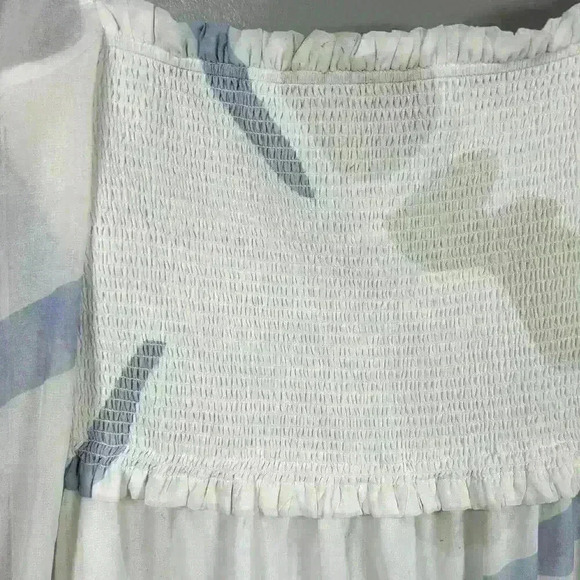 ARITZIA WILFRED Tempest Mini Dress Sheer Tiered Smocked Bodice Women Medium - Picture 9 of 12